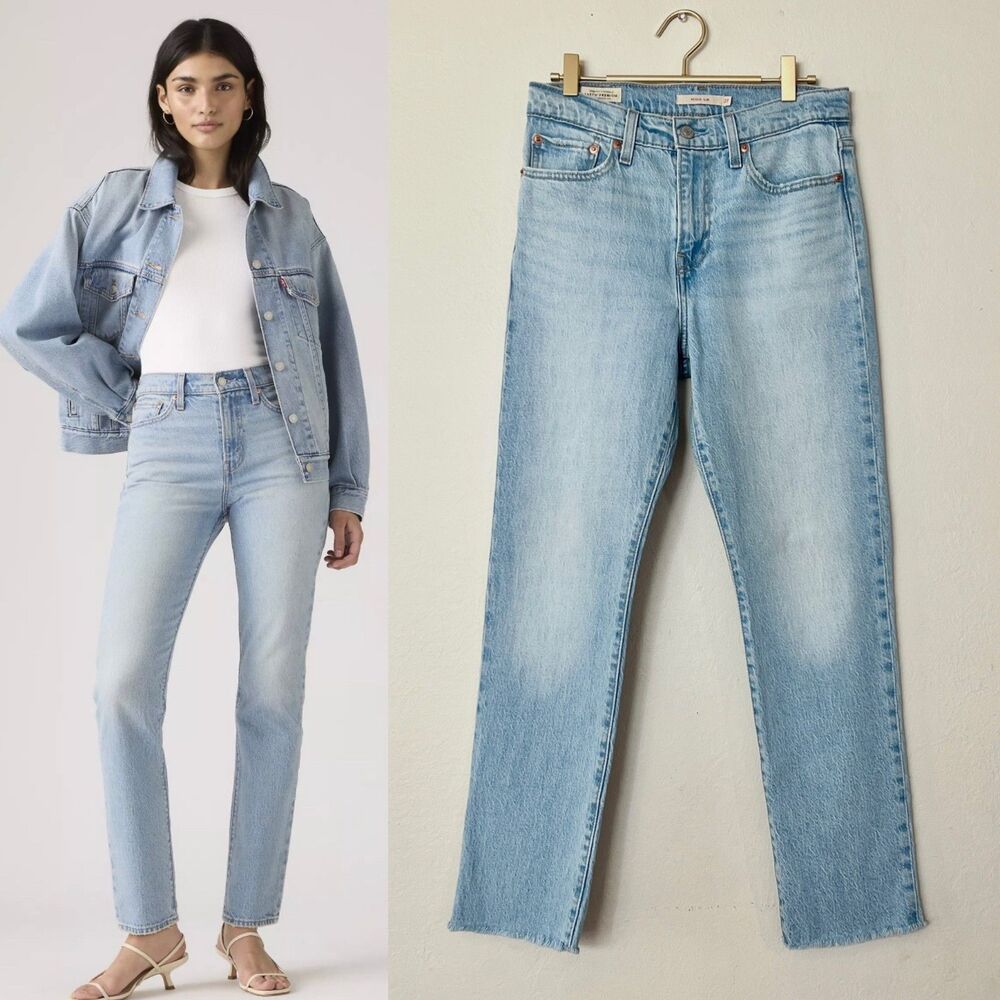 Levi's Premium Wedgie Slim Women's Size 27 First In Line - Light Wash Raw Hem